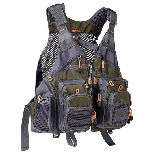 army green fly fishing vest