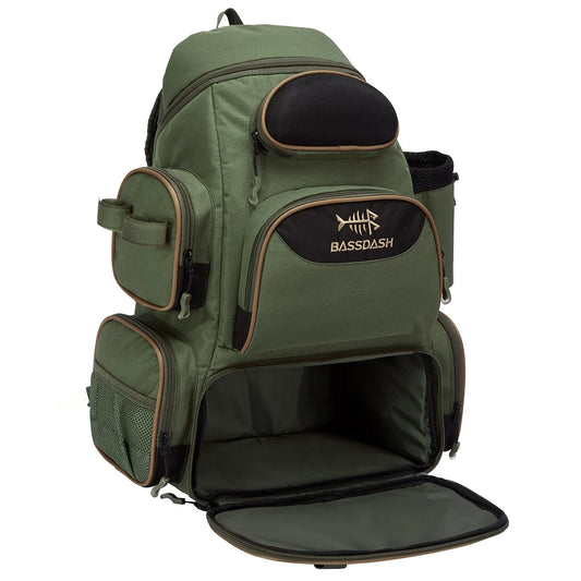 green fishing bag backpack