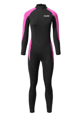 Pink neoprene wetsuit for women - front view
